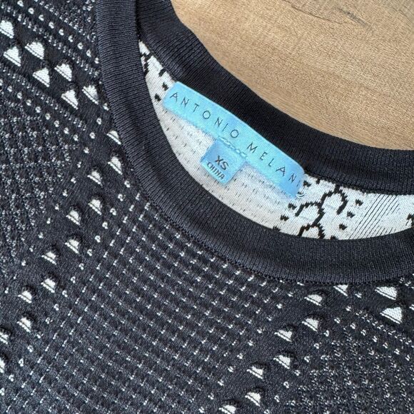 Antonio Melani Black Bodycon Dress Cut-out Overlay Size XS extra small women’s - Picture 3 of 5